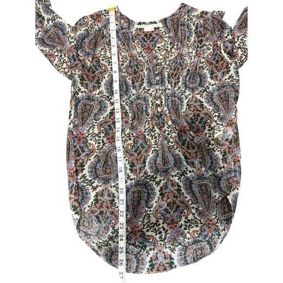 Veronica Beard Lowell Blouse Paisley Top V-Neck 3/4 Sleeves Womens Size 00 - Picture 8 of 9